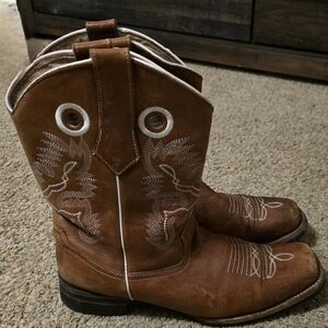 Lagarto Bull Horn leather Cowboy Boots men's size US 10 MEX 29